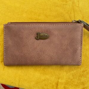 Justin Brown Leather Wallet 4” x 7”